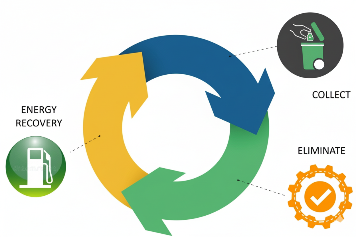 Waste management hierarchy illustration